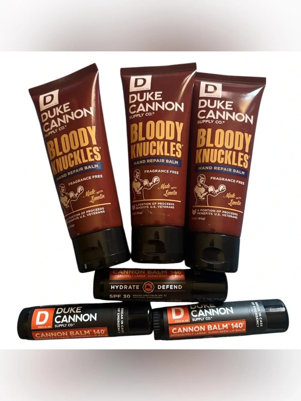 Duke Cannon BLOODY KNUCKLES BUNDLE Hand Repair Balm Fragrance Free Cannon Balm 3